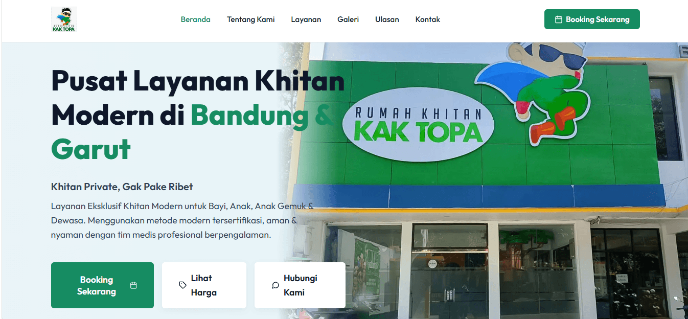 Website Rumah Khitan Kak Topa